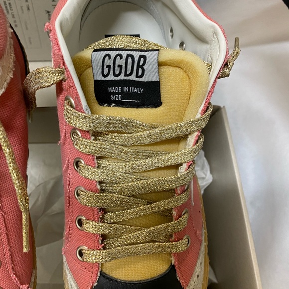NIB Golden Goose Midstar Salmon Canvas & White Star Sneaker,37 - Picture 9 of 16